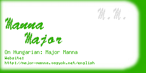 manna major business card